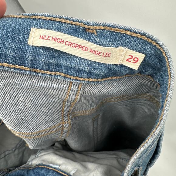 LEVI'S Mile High Cropped Wide Leg Button Fly Jean // 29 - Picture 8 of 8